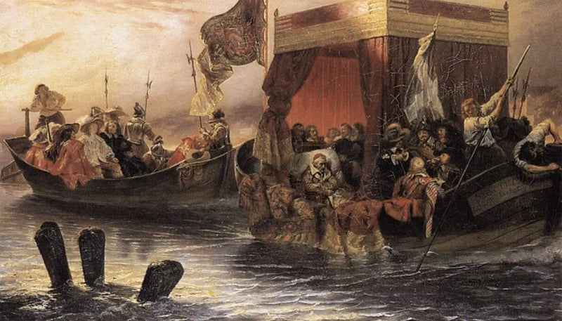 A barca do cardeal Richelieu no Rhône - Paul Delaroche