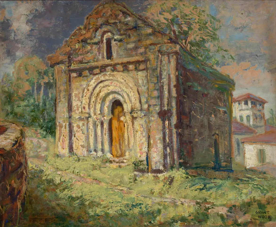 La Petite Chapelle, Chancelade - Grant Wood image 1 copie de tableau peinte à la main
