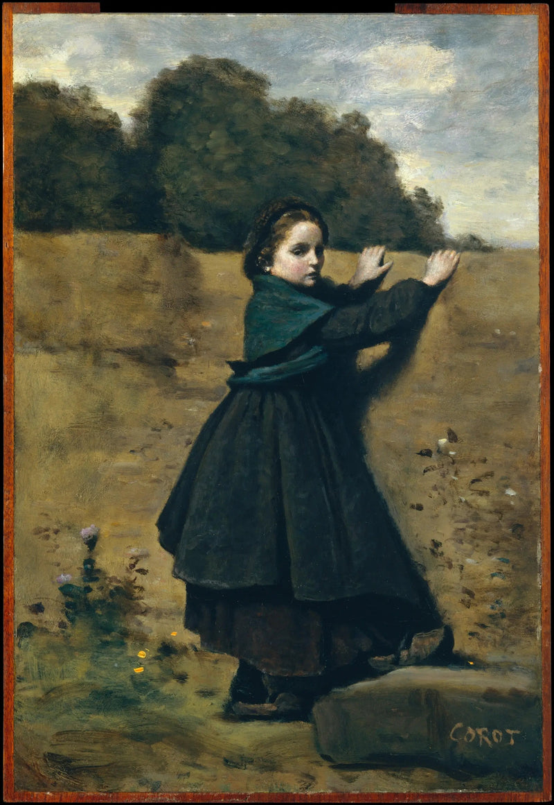 A pequena menina curiosa - Jean-Baptiste Camille Corot