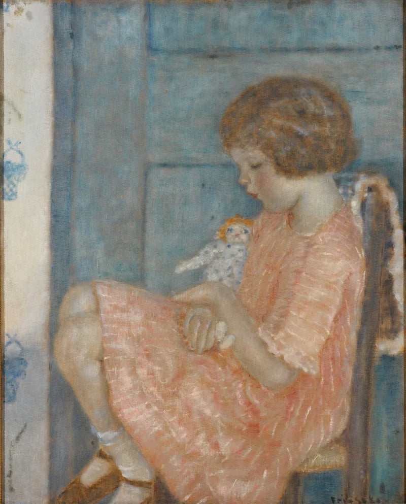 A Pequena Mãe (La Petite Mère) - Frederick Carl Frieseke