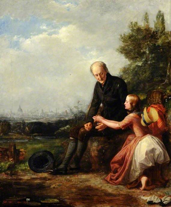 La petite Nell et son grand-père - William Holman Hunt image 1 reproduction de peinture à l’huile