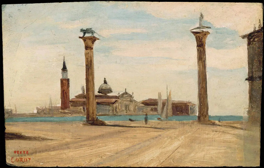 La Piazzetta, Veneza - Jean-Baptiste Camille Corot