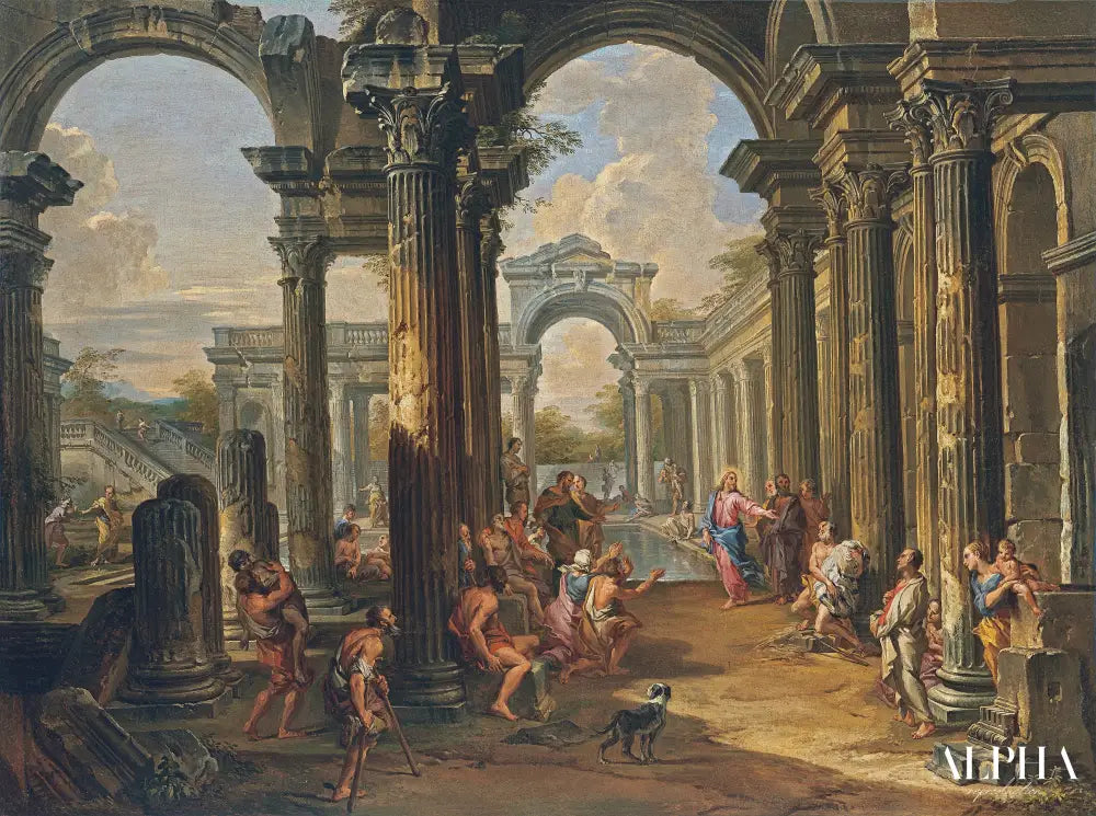 La piscine de Bethesda, vers 1724 - Giovanni Paolo Panini - Reproductions de tableaux et peintures haut de gamme