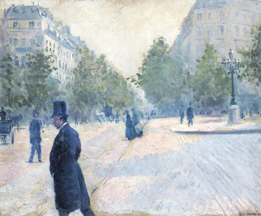 A Praça Saint-Augustin, tempo nublado - Gustave Caillebotte