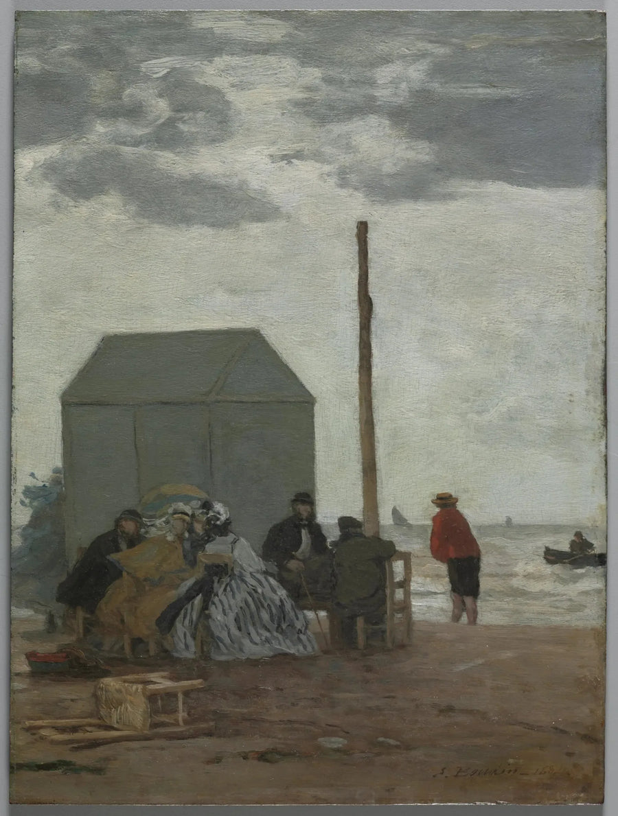 A praia em Deauville - Eugène Boudin