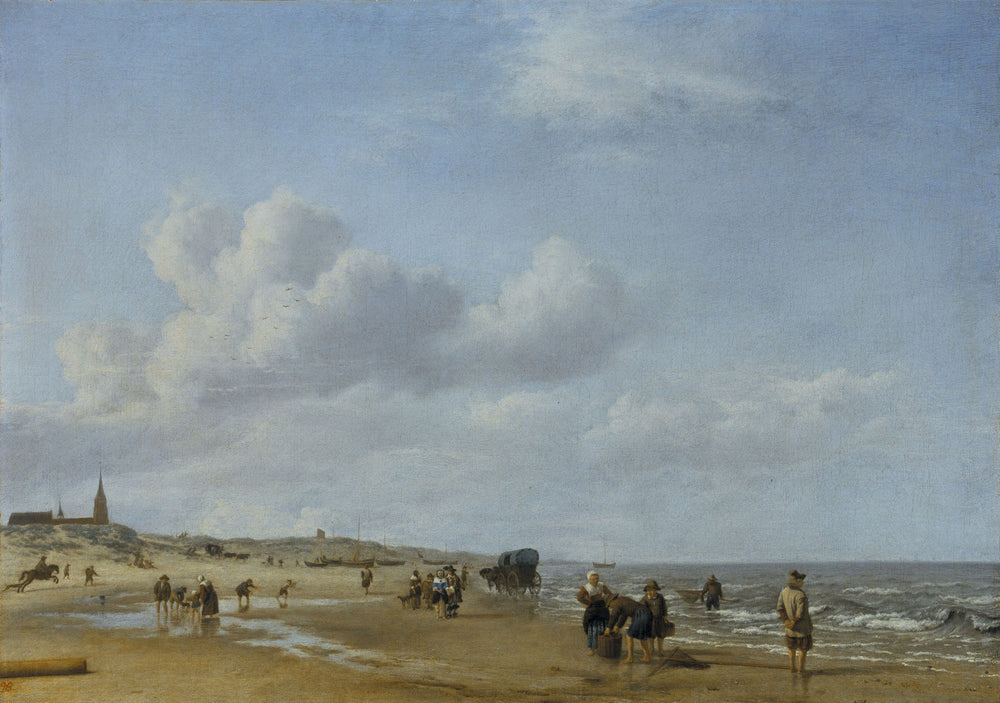 La Plage à Scheveningen - Adriaen van de Velde image 1 copie de tableau peinte à la main