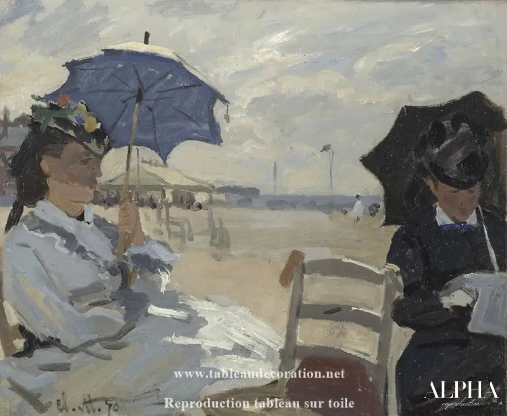 La Plage à Trouville - Claude Monet - Reproductions de tableaux et peintures haut de gamme