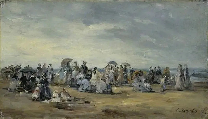 A praia em Trouville - Eugène Boudin