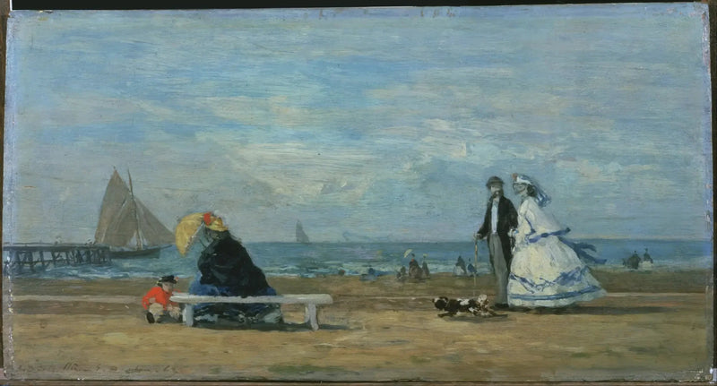 A praia em Trouville - Eugène Boudin