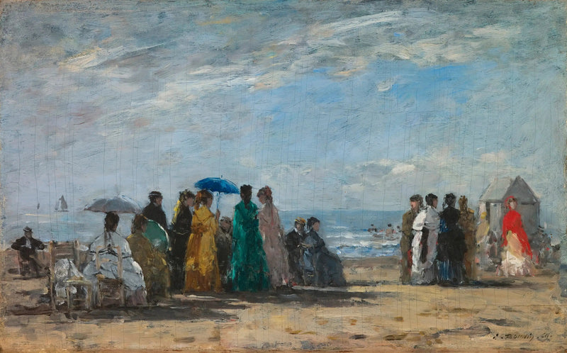 A praia em Trouville - Eugène Boudin