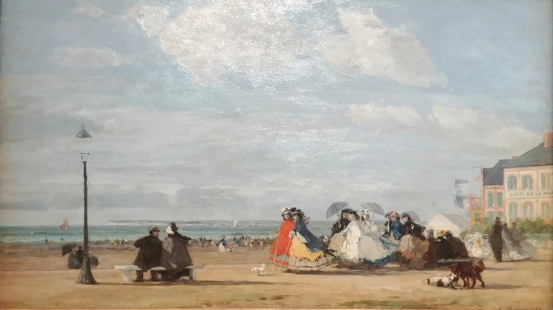 A Praia em Trouville - A Imperatriz Eugénie e sua Comitiva - Eugène Boudin