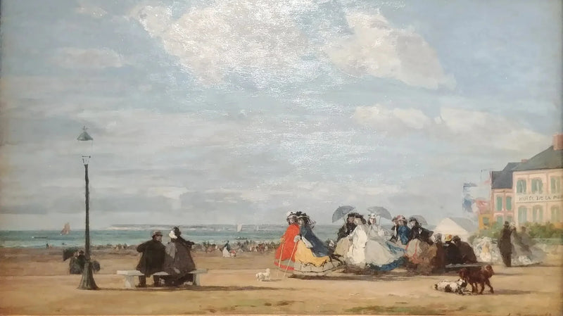 A Praia em Trouville - A Imperatriz Eugénie e sua Comitiva - Eugène Boudin