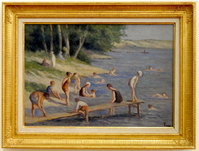 Praia de Méricourt, banho - Maximilien Luce