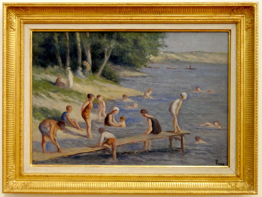 Praia de Méricourt, banho - Maximilien Luce