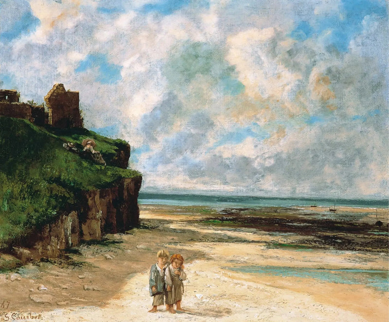 A praia de Saint-Aubin-sur-Mer - Gustave Courbet