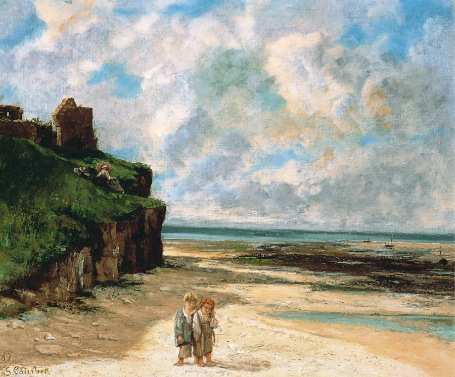 A praia de Saint-Aubin-sur-Mer - Gustave Courbet
