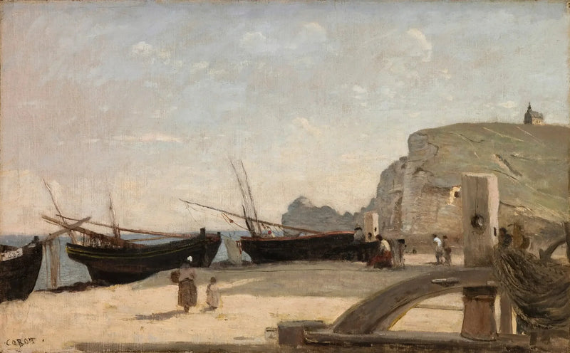 A Praia, Étretat - Jean-Baptiste Camille Corot