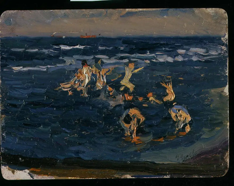 A Praia, Valência (Meninos nas ondas) - Joaquín Sorolla