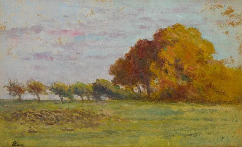 La plaine autour de Rolleboise - Maximilien Luce image 1 copie de tableau peinte à la main