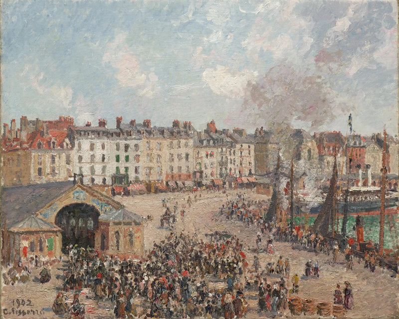 A Peixaria em Dieppe - Camille Pissarro