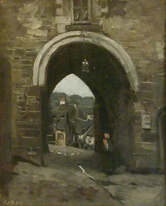 A Porta do Jerzual em Dinan - Jean-Baptiste Camille Corot