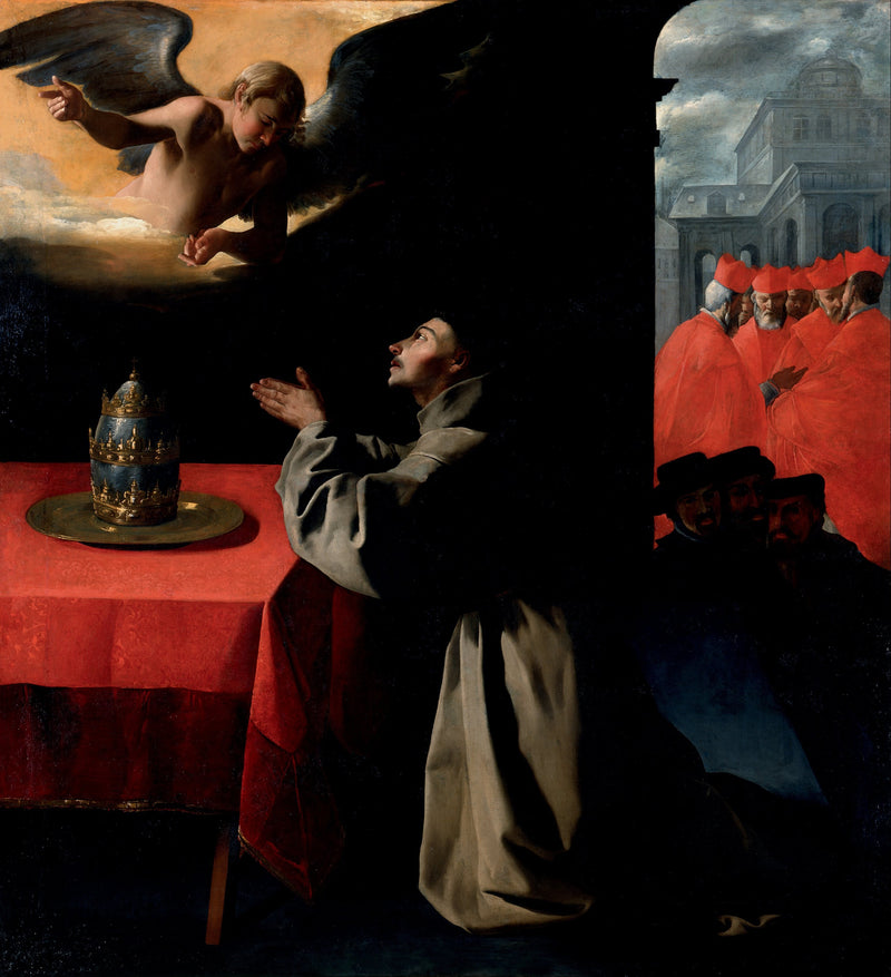 A oração de São Bonaventura sobre a escolha do novo papa - Francisco de Zurbarán