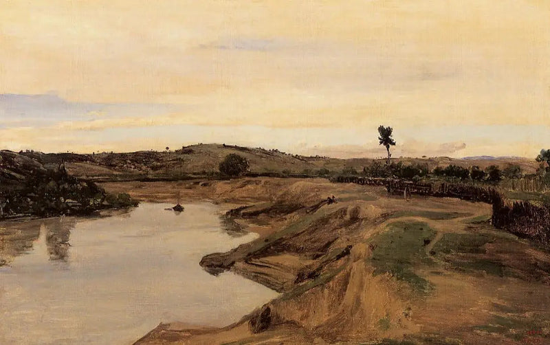 A Passeio de Poussin, campanha de Roma - Jean-Baptiste Camille Corot