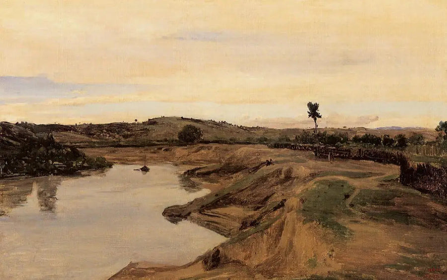 A Passeio de Poussin, campanha de Roma - Jean-Baptiste Camille Corot