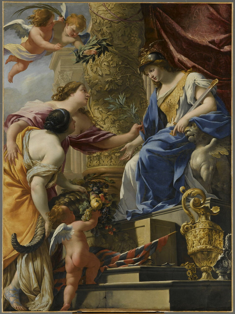 A Prudência traz Paz e Abundância - Simon Vouet