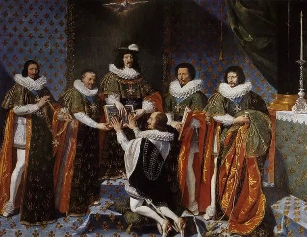 A Recepção do Duque de Longueville na Ordem do Santo-Esprit pelo Rei Luís XIII em 1633 - Philippe de Champaigne