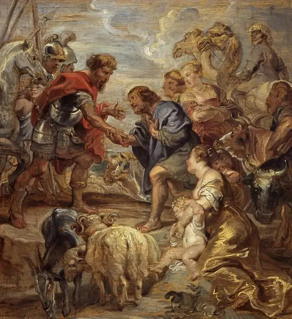 A reconciliação de Jacó e Esaú - Peter Paul Rubens