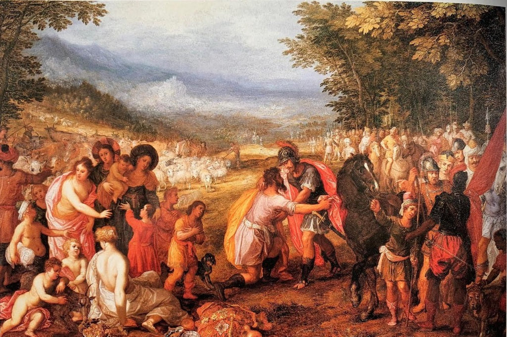 La réconciliation entre Jacob et Ésaü - Jan Brueghel l'Ancien image 1 copie peinte à la main à l’huile