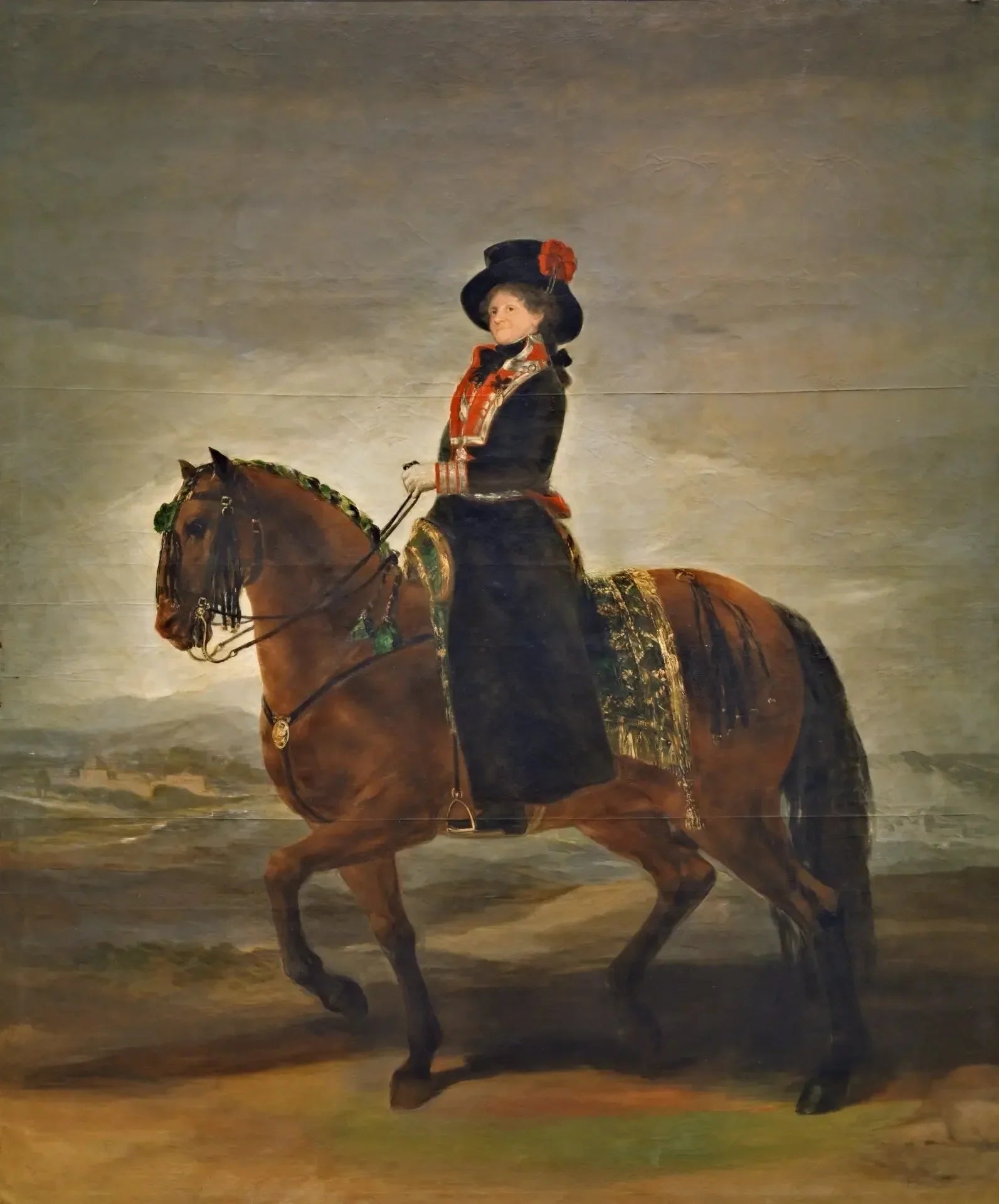 La reine María Luisa à cheval - Francisco de Goya image 1 reproduction de peinture à l’huile
