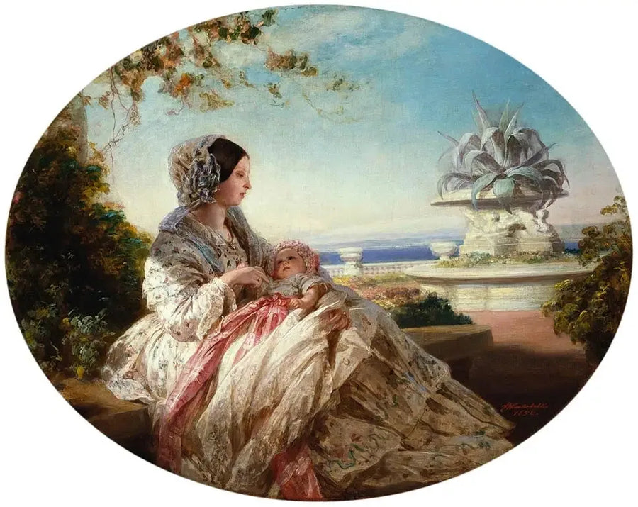 Rainha Victoria com o príncipe Arthur - Franz Xaver Winterhalter