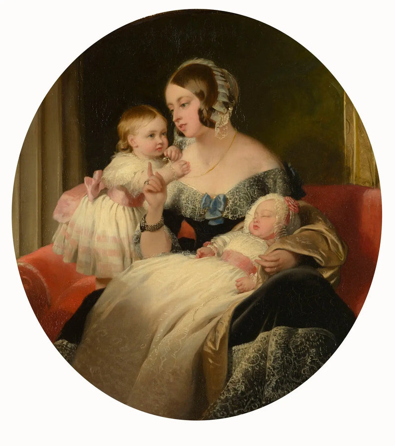 A rainha Victoria com a princesa real e o príncipe de Gales - Edwin Henry Landseer