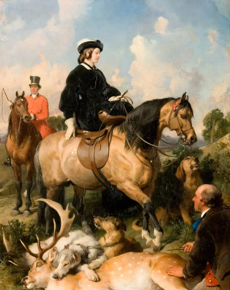 Rainha Victoria no parque de Windsor - Edwin Henry Landseer