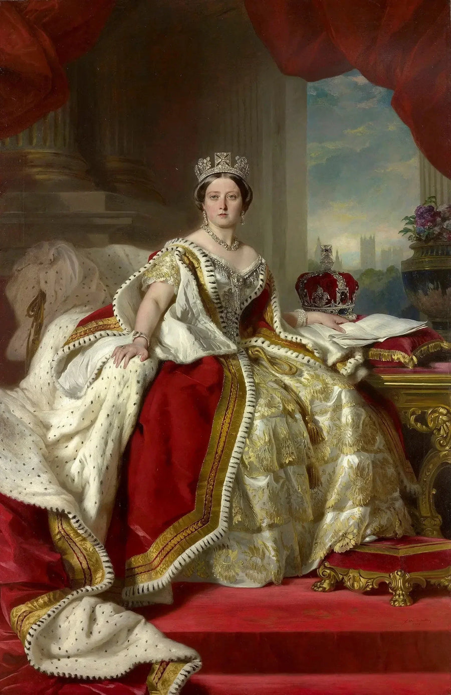 Rainha Victoria em traje de coroação - Franz Xaver Winterhalter