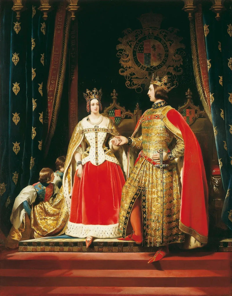 Rainha Victoria e o príncipe Albert no Baile de Fantasia de 12 de maio de 1842 - Edwin Henry Landseer