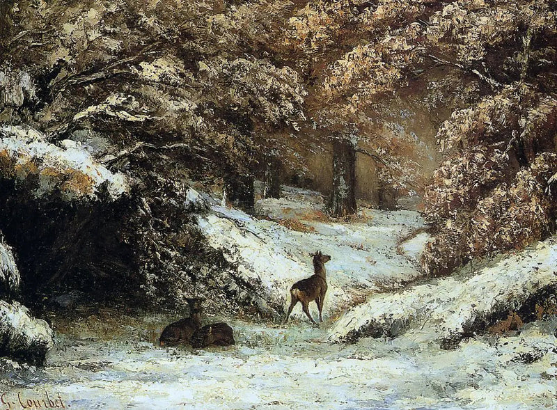 A Entrega dos Veados no Inverno - Gustave Courbet