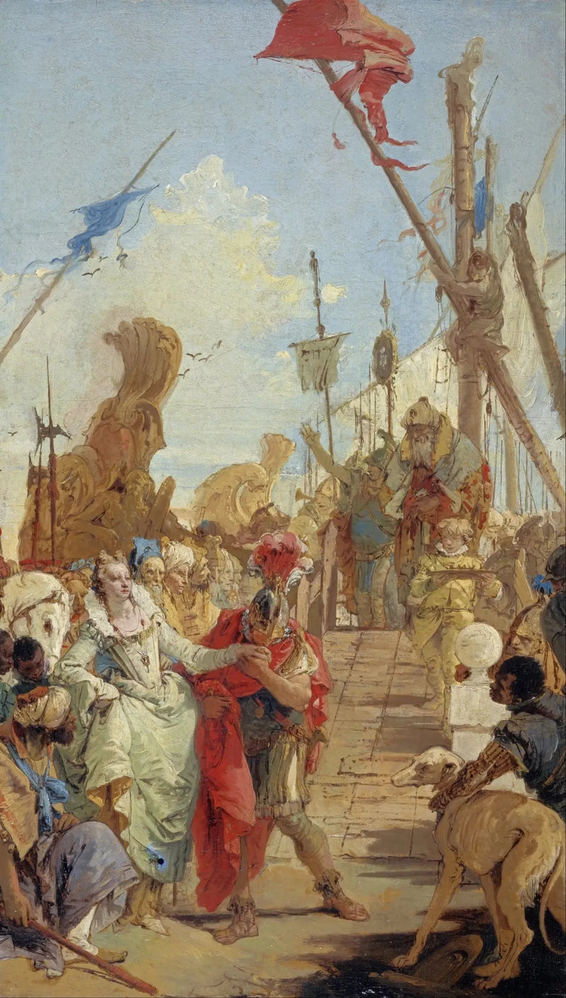 O encontro de Antoine e Cleópatra - Giovanni Battista Tiepolo