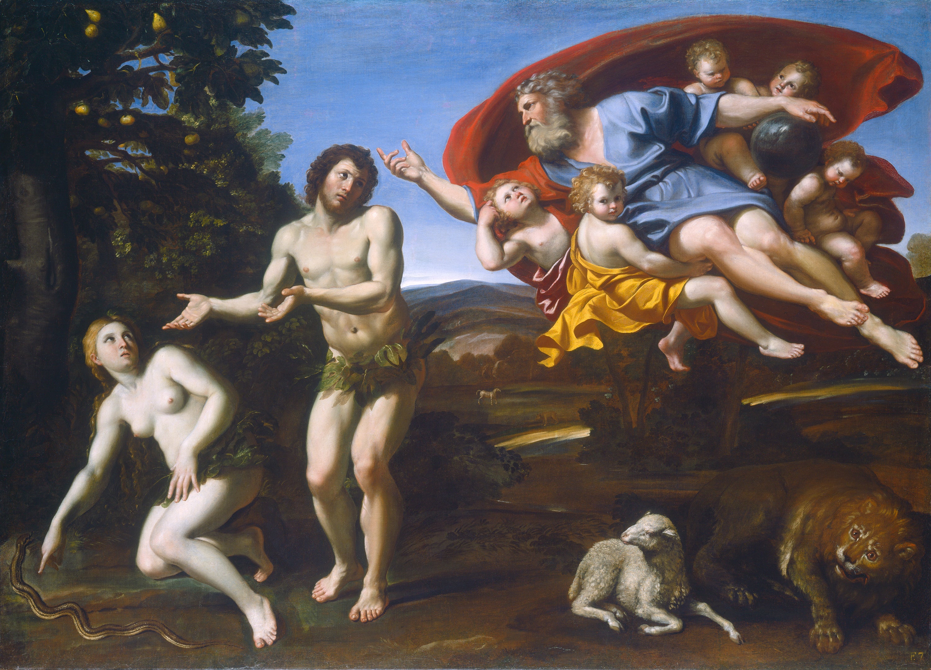 La réprimande d'Adam et Ève - Domenichino image 1 copie peinte à la main à l’huile