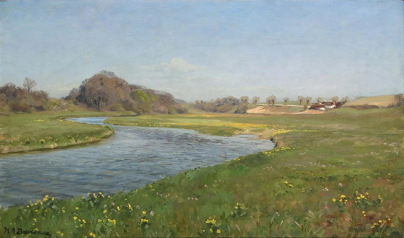 O rio Suså perto de Herlufsholm. - H. A. Brendekilde