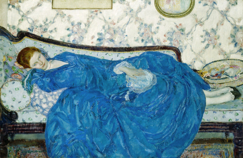O vestido azul - Frederick Carl Frieseke