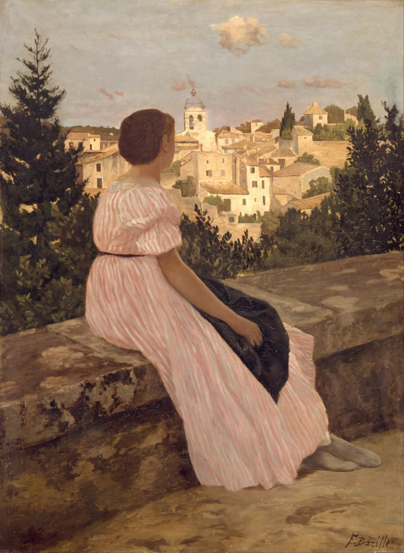 O Vestido Rosa - Frédéric Bazille