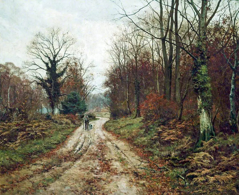 A estrada do outono (Mitcham Woods, Surrey) - Edward Wilkins Waite