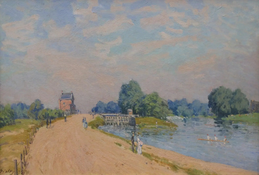 A Estrada de Hampton Court em Molesey - Alfred Sisley