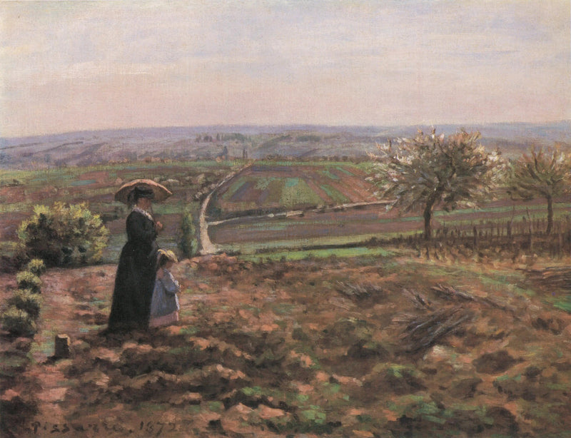 A Estrada de Rouen, as alturas do Hautil, Pontoise - Camille Pissarro