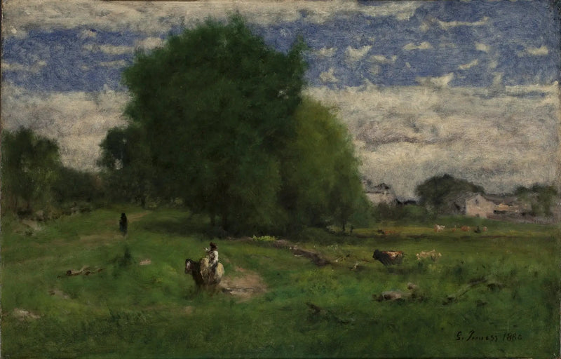 A estrada da aldeia, Milton - George Inness