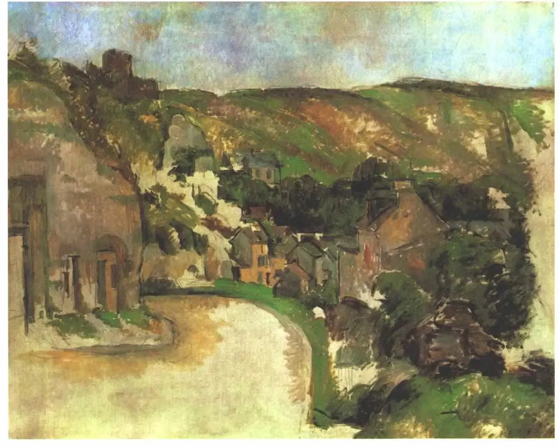 A Estrada Curva em La Roche-Guyon - Paul Cézanne