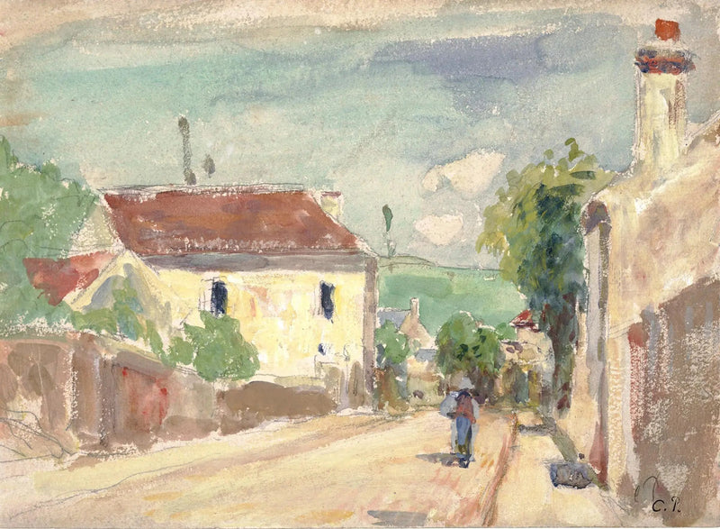 A Rua do Hermitage, Pontoise - Camille Pissarro